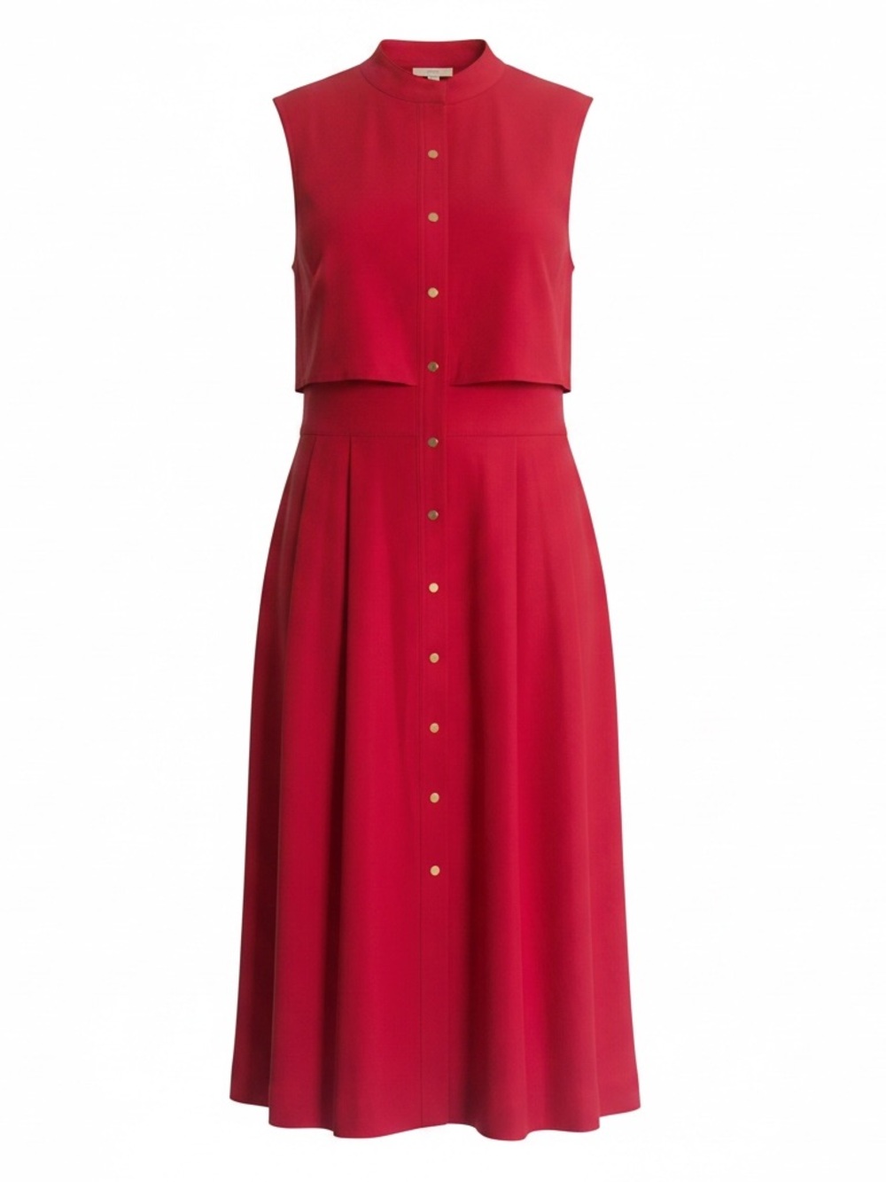Tahari ASL Crimson Sleeveless Button-Front Maxi Dress